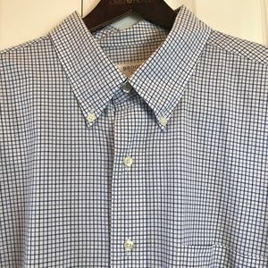 Brooks Brothers 346 Blue Check Dress Shirt sz 17.5